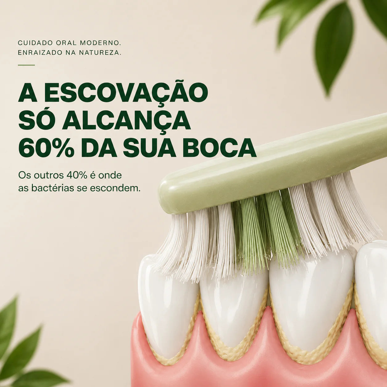 A escovação só alcança 60%