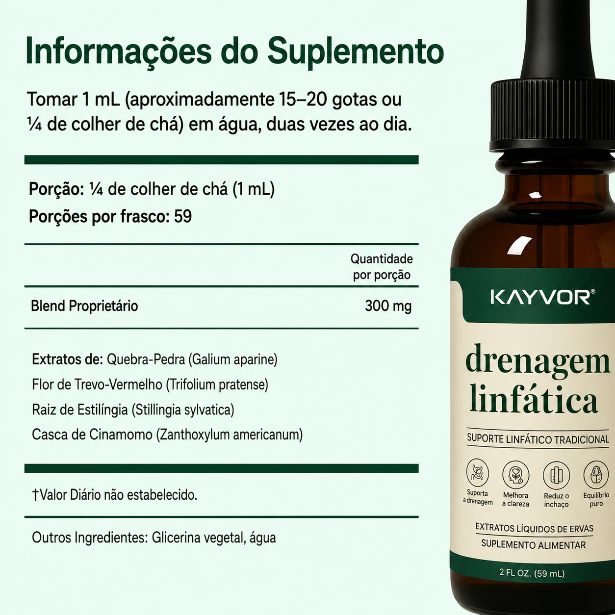 Kayvor® Gotas para Drenagem Linfática