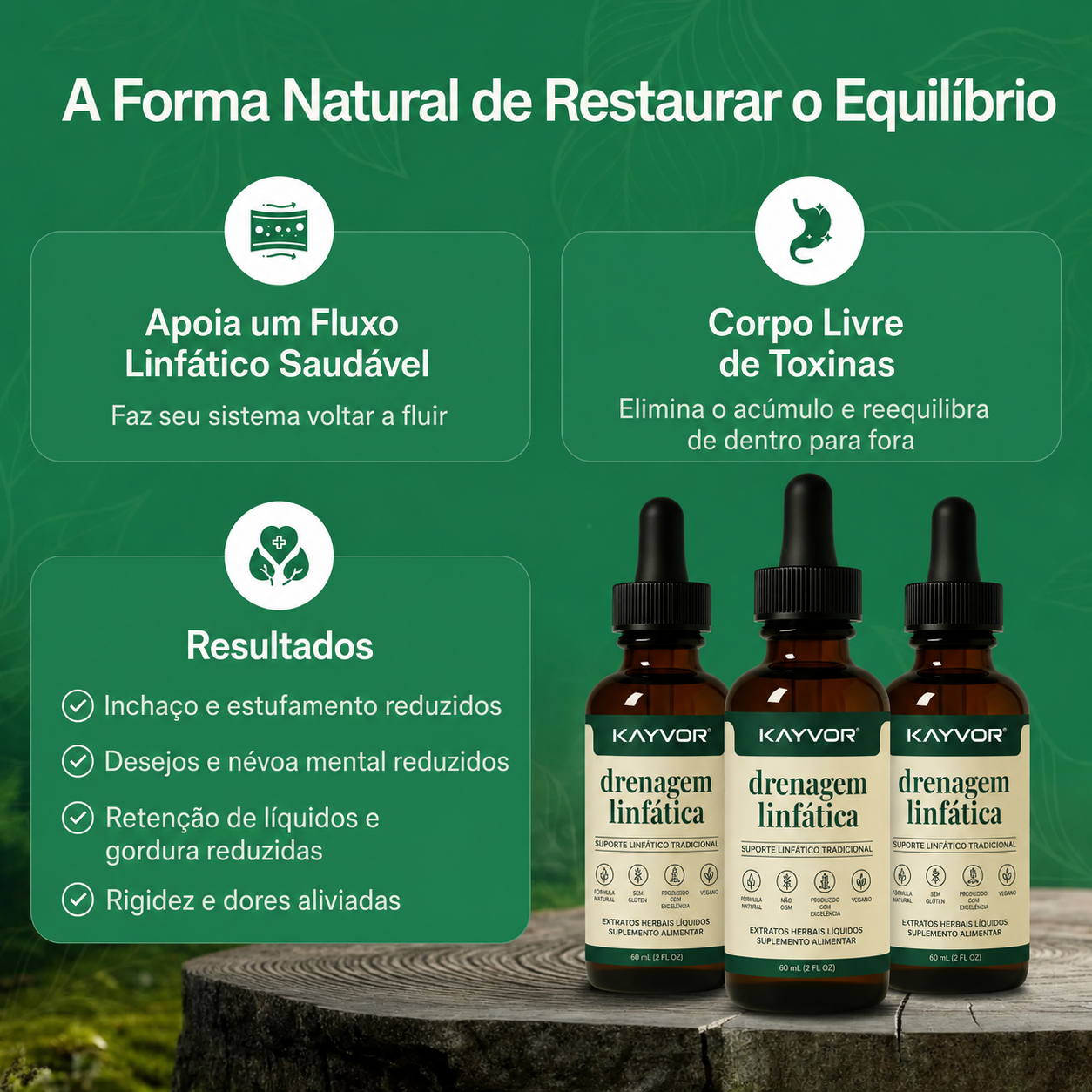 Kayvor® Gotas para Drenagem Linfática
