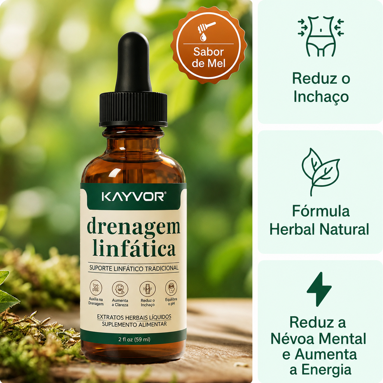 Kayvor® Gotas para Drenagem Linfática